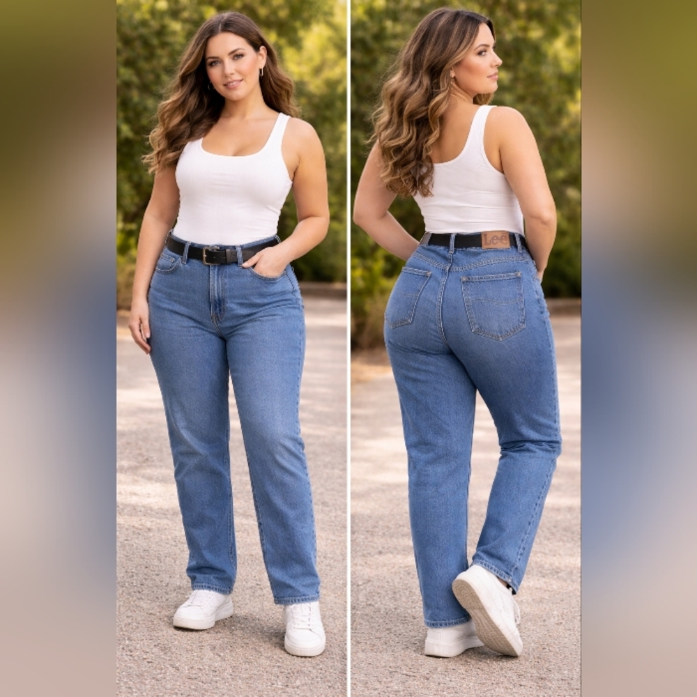 Vintage Lee Jeans Women 33x32 High Rise 80s Mom Jeans Blue Denim sz 33x32 - Picture 2 of 7